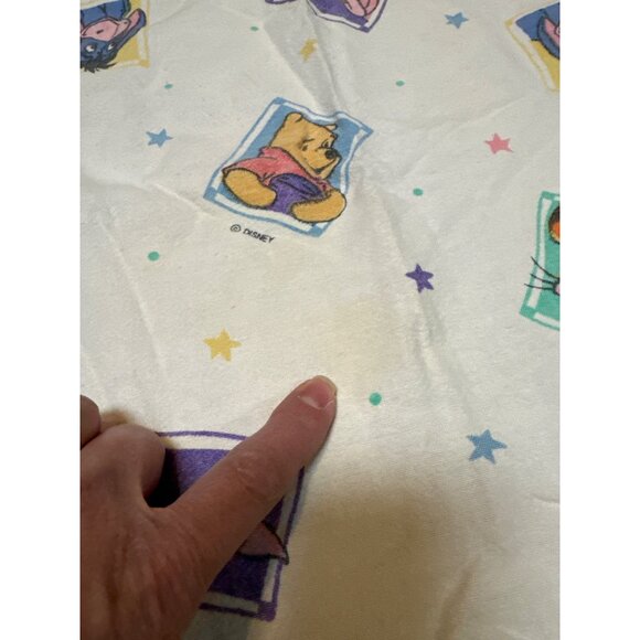 Vintage Disney Winnie The Pooh & Friends Baby Blanket 100% Cotton 23x28 Inches - Picture 3 of 7